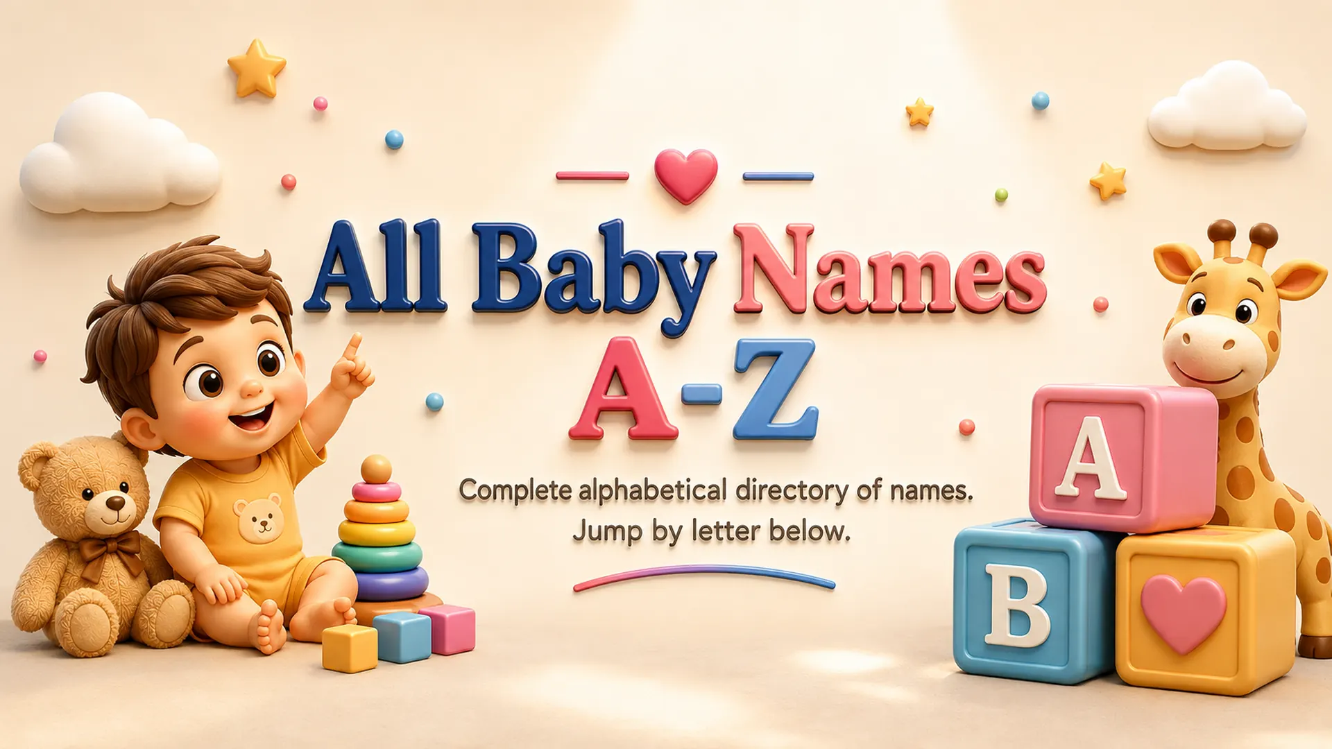All Baby Names A to Z — complete alphabetical directory of names