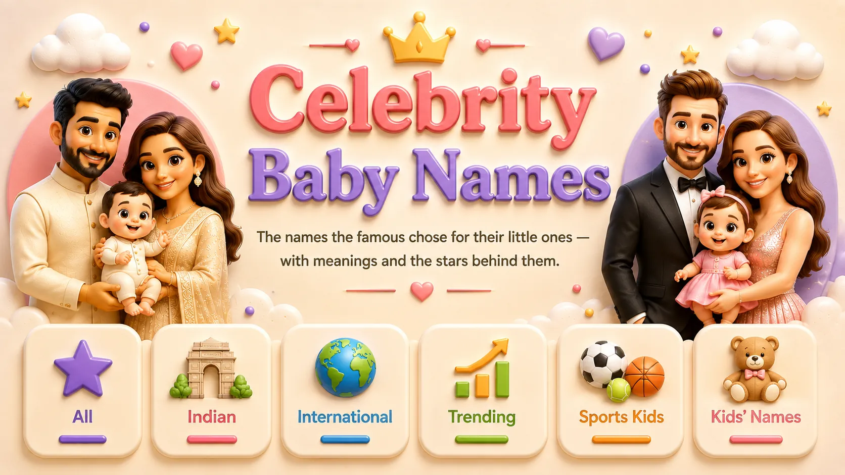 Celebrity Baby Names — the names the famous chose for their little ones, with meanings and the stars behind them