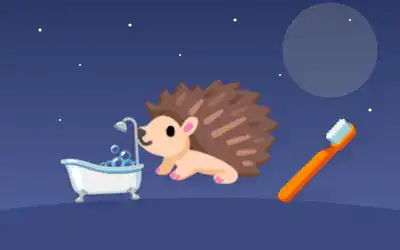 Illustration for Little Hedgehog’s Bedtime Bath