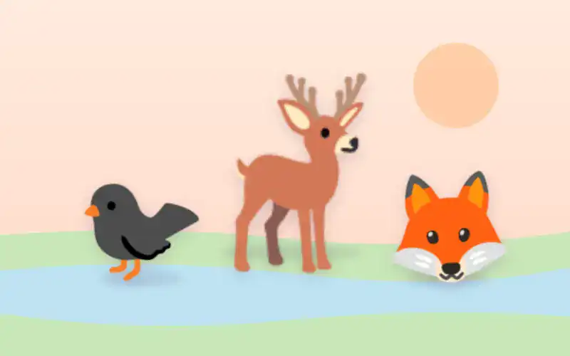 Illustration for The Deer, the Crow and the Jackal