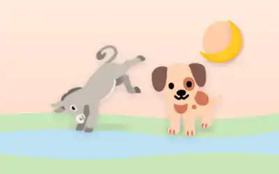 Illustration for The Donkey and the Dog