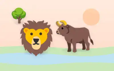 Illustration for The Lion Who Feared a Bellow