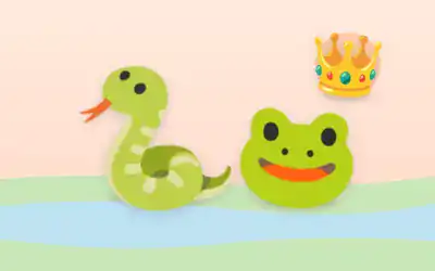 Illustration for The Old Snake and the Frog King