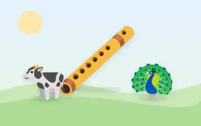 Illustration for Krishna’s Flute
