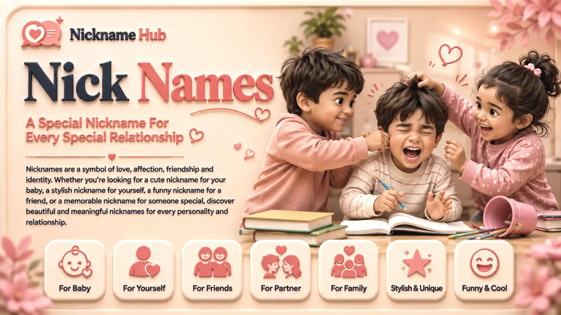 Nick Names — A Special Nickname For Every Special Relationship. Discover beautiful, meaningful nicknames for every personality and relationship.