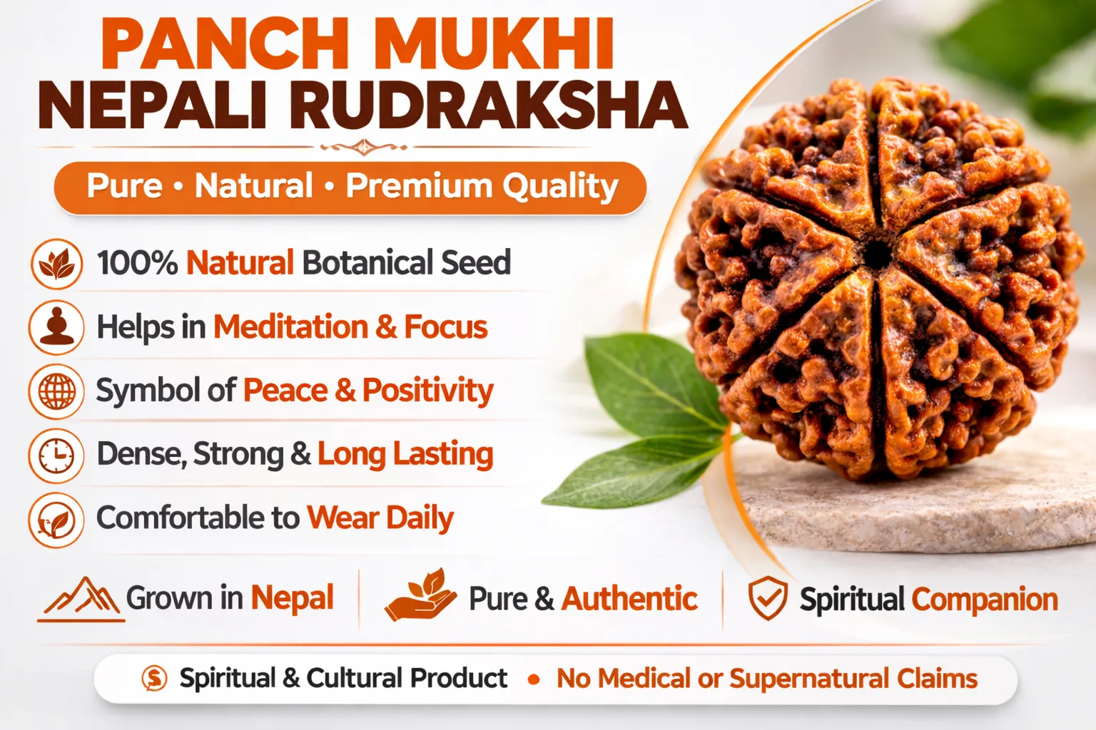 Panch Mukhi Nepali Rudraksha — Premium members offer