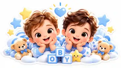 Boy–Boy twins illustration